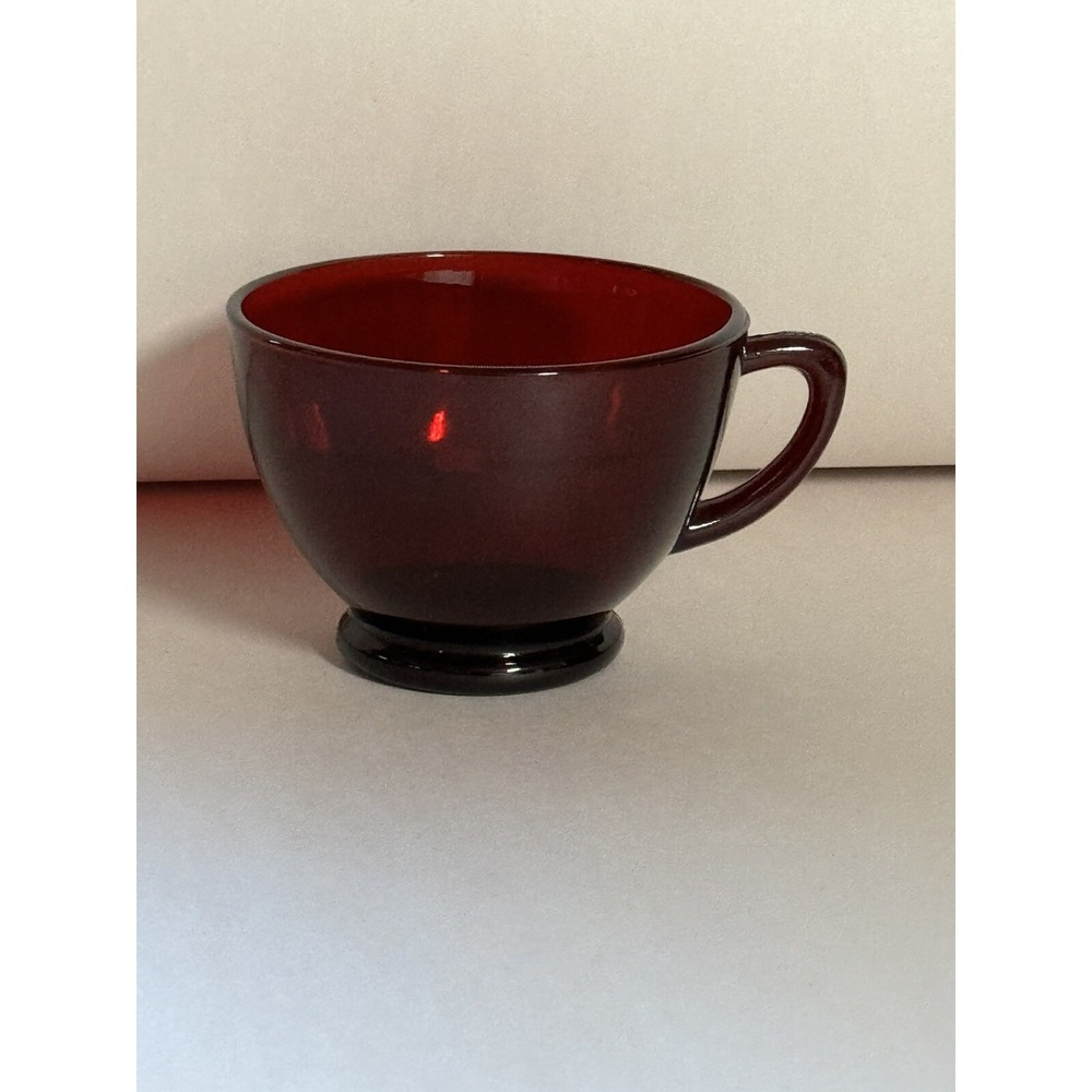 (1) Vintage Anchor Hocking Royal Ruby Red Glass Teacup Cup 6oz